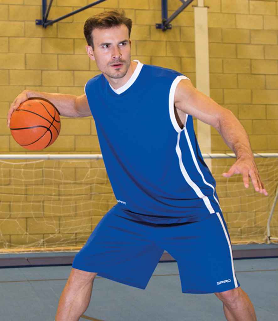 Spiro Basketball Top | Royal Blue/White T-Shirt - Lancashire Teamwear