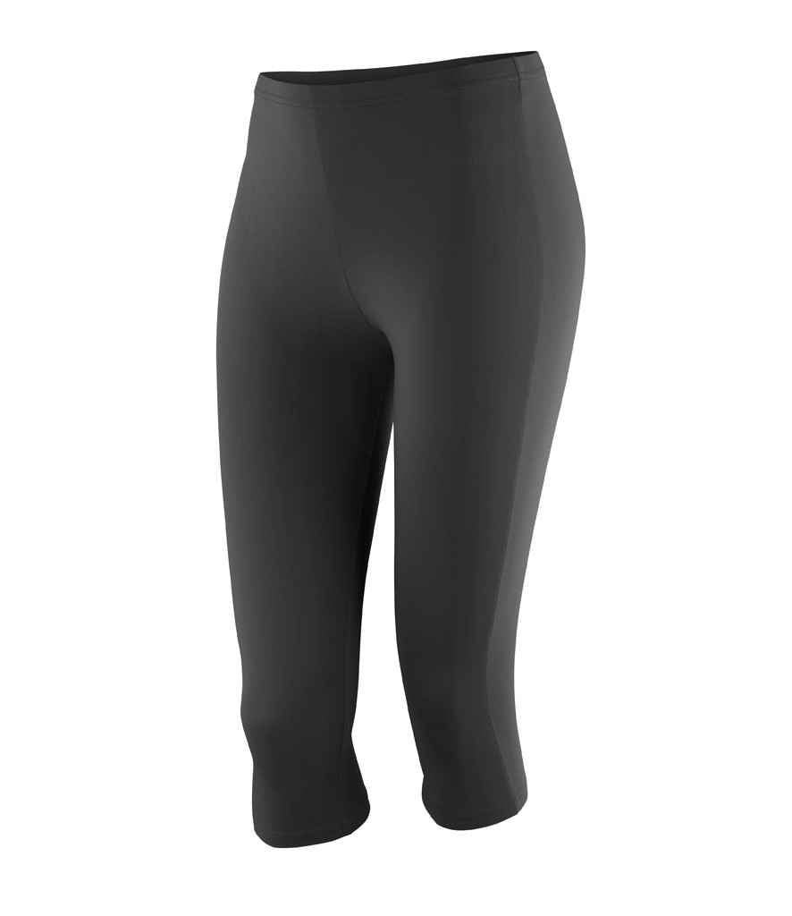 Spiro Impact Ladies Softex® Capri Pants | Black Leggings - Lancashire Teamwear