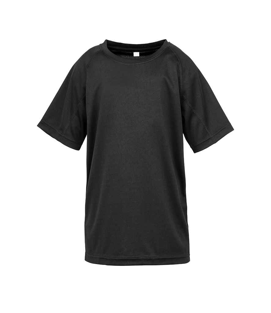 Spiro Kids Impact Performance Aircool T-Shirt | Black - Lancashire Teamwear