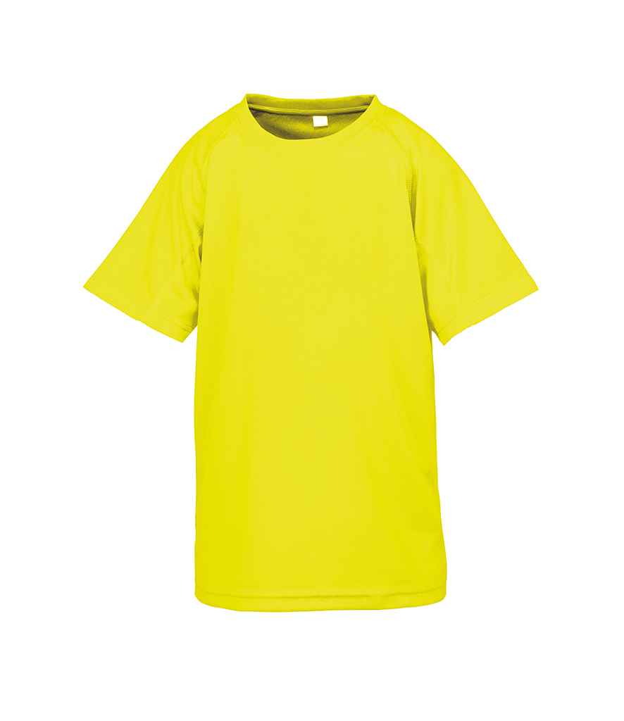 Spiro Kids Impact Performance Aircool T-Shirt | Flo Yellow - Lancashire Teamwear