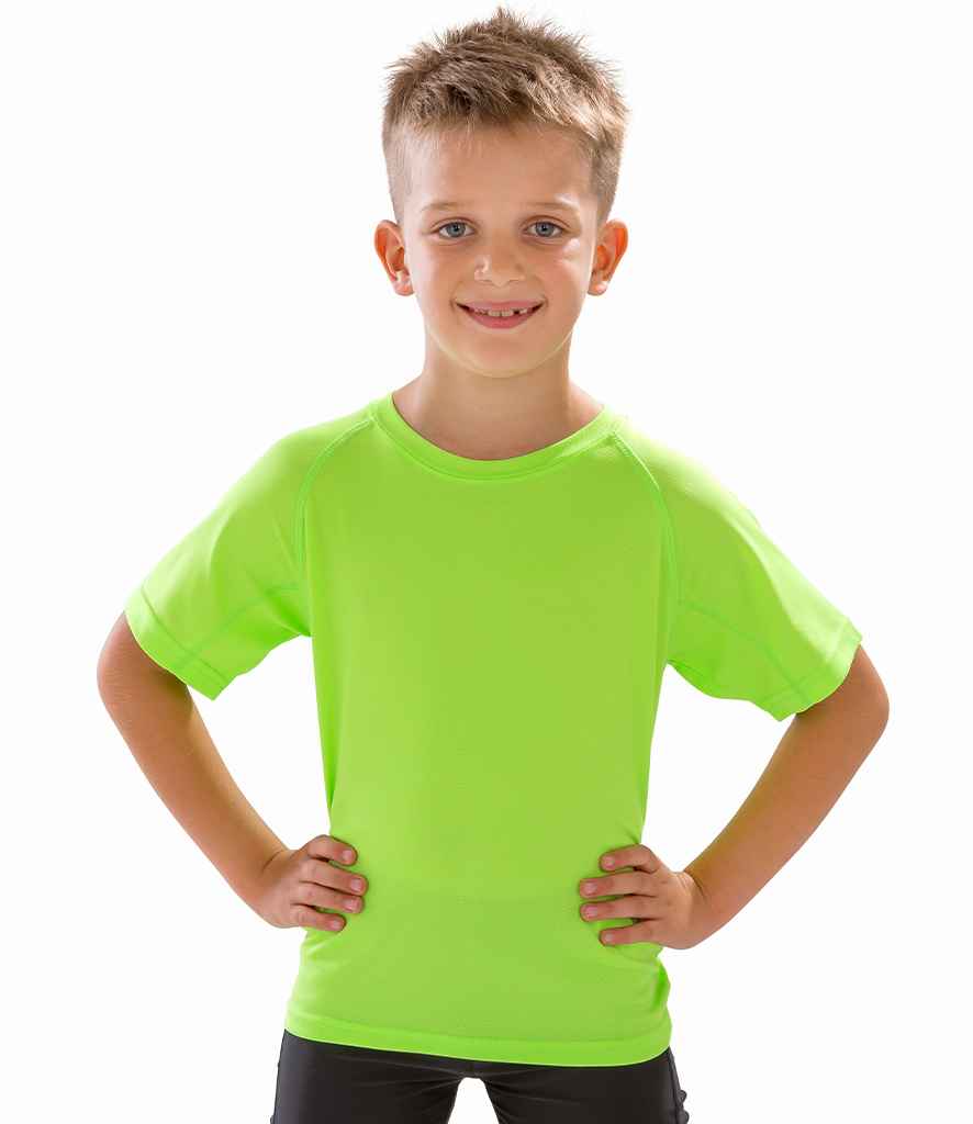 Spiro Kids Impact Performance Aircool T-Shirt | Lime Green - Lancashire Teamwear
