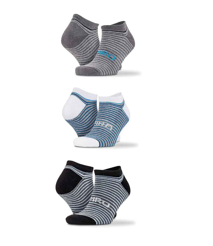 Spiro 3 Pack Mixed Stripe Sneaker Socks Mixed
