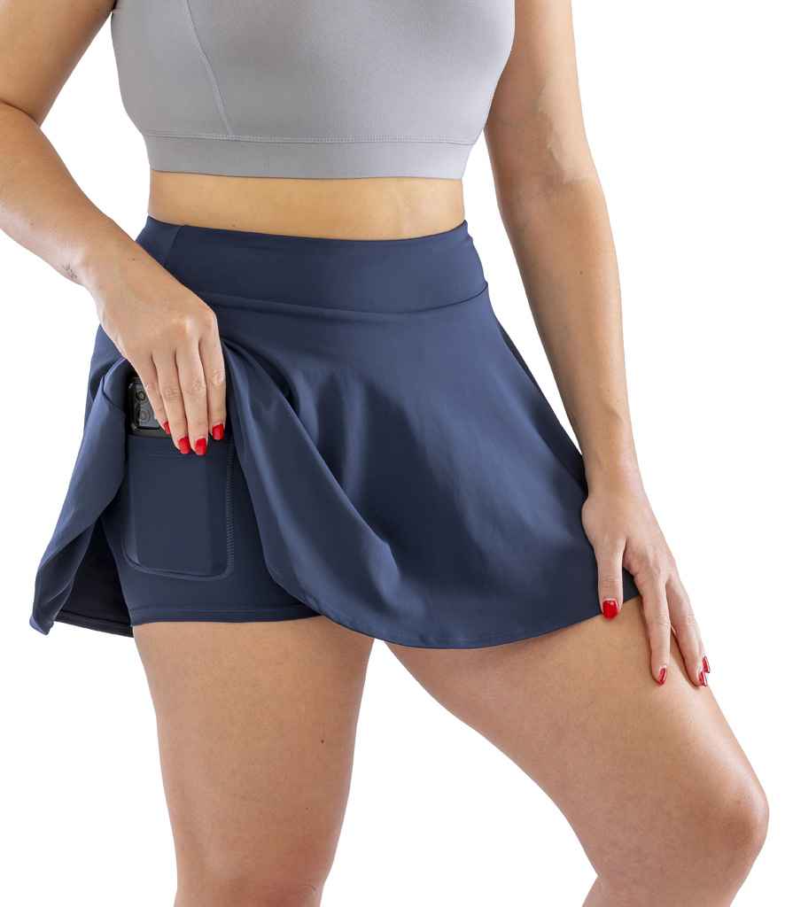 Spiro Ladies Recycled Fitness Skort | Navy Skirt - Lancashire Teamwear