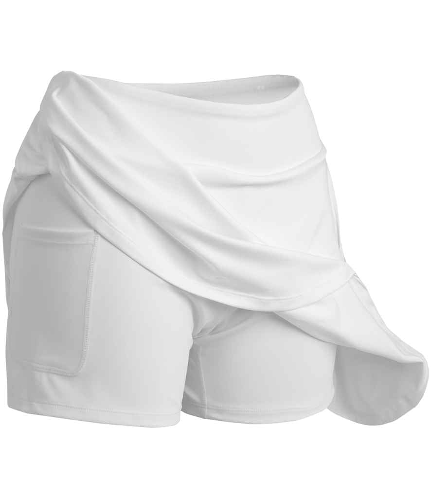 Spiro Ladies Recycled Fitness Skort | White Skirt - Lancashire Teamwear