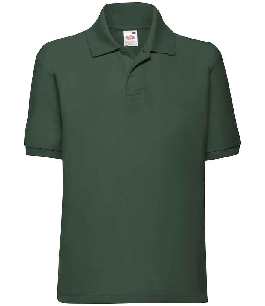 Fruit of the Loom Kids Poly/Cotton Piqué Polo Shirt Bottle Green