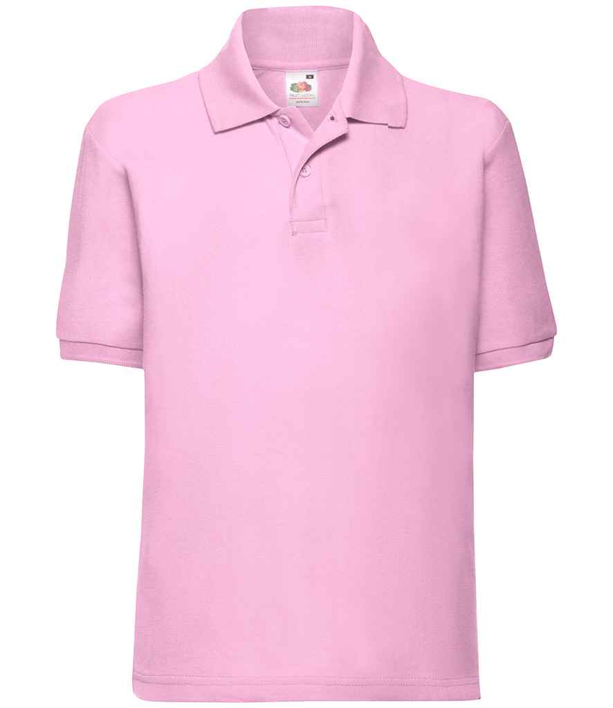 Fruit of the Loom Kids Poly/Cotton Piqué Polo Shirt | Light Pink - Lancashire Teamwear