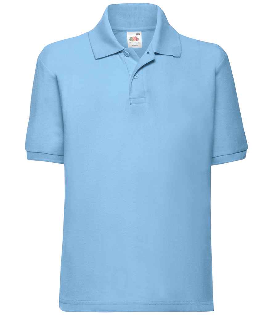 Fruit of the Loom Kids Poly/Cotton Piqué Polo Shirt | Sky Blue - Lancashire Teamwear