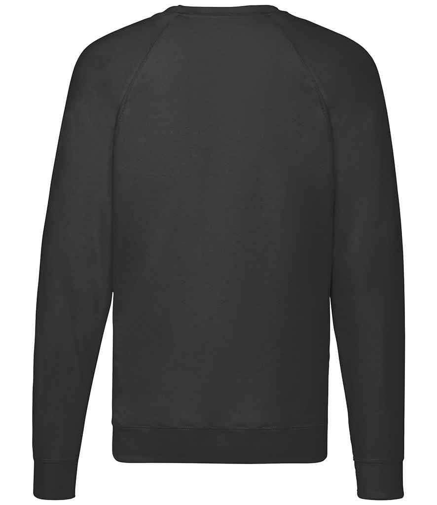Fruit of the Loom Lightweight Raglan Sweatshirt | Black - Lancashire Teamwear