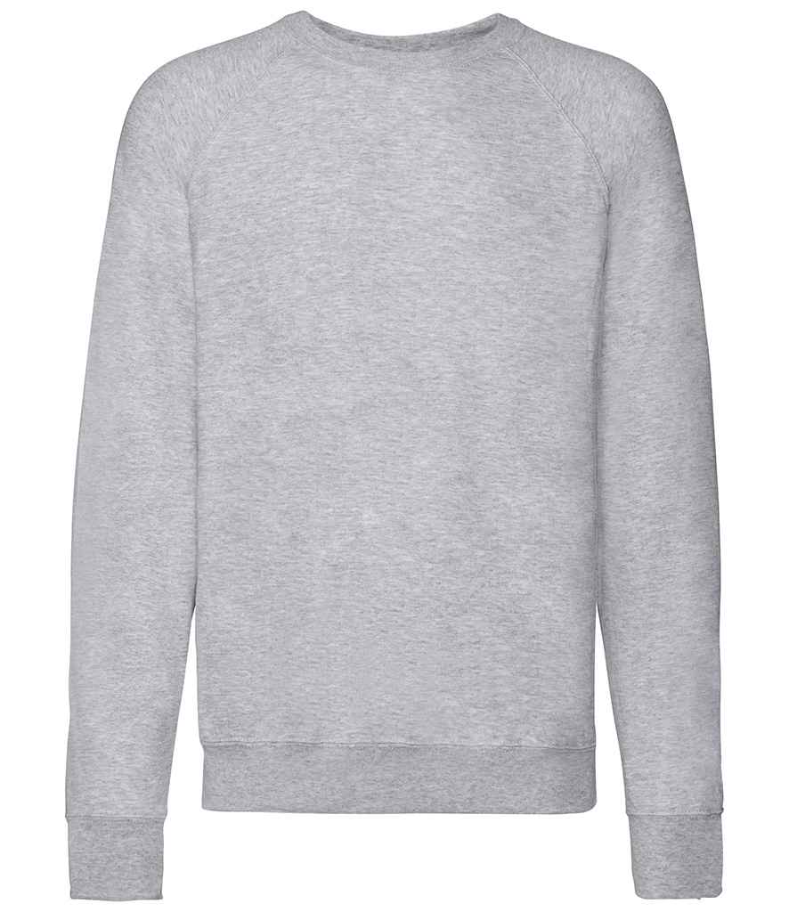 Fruit of the Loom Lightweight Raglan Sweatshirt | Heather Grey - Lancashire Teamwear