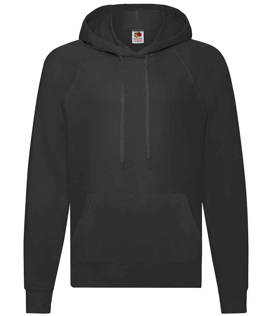 Fruit of the Loom Lightweight Hooded Sweatshirt | Black - Lancashire Teamwear