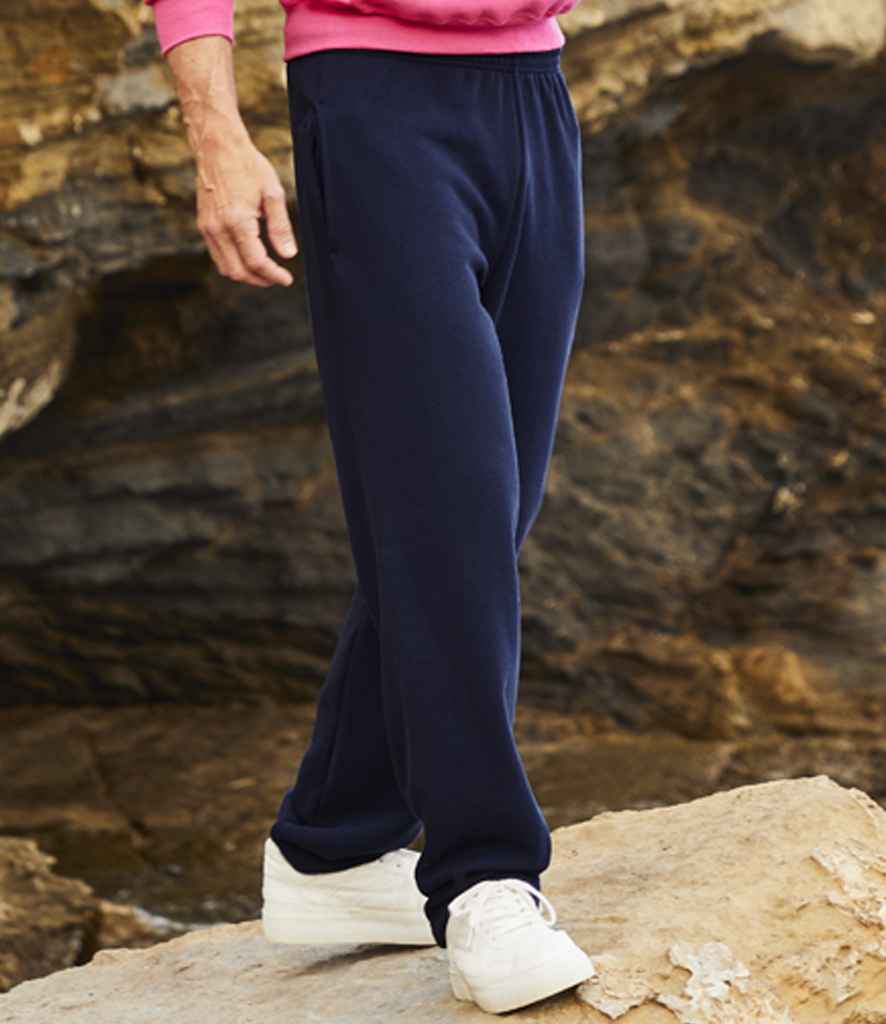 Fruit of the Loom Classic Open Hem Jog Pants | Deep Navy Trousers - Lancashire Teamwear