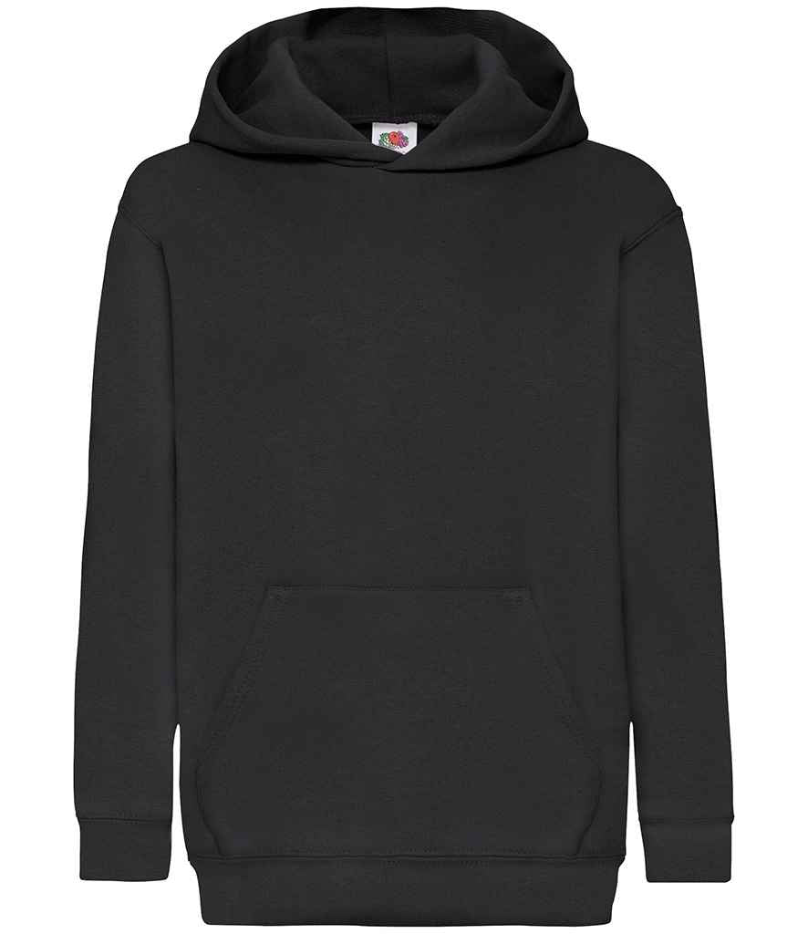 Fruit of the Loom Kids Classic Hooded Sweatshirt | Black - Lancashire Teamwear