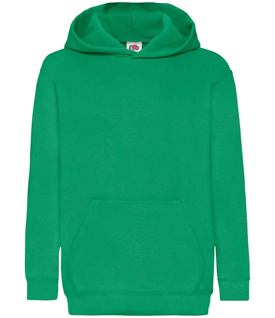Fruit of the Loom Kids Classic Hooded Sweatshirt | Kelly Green - Lancashire Teamwear