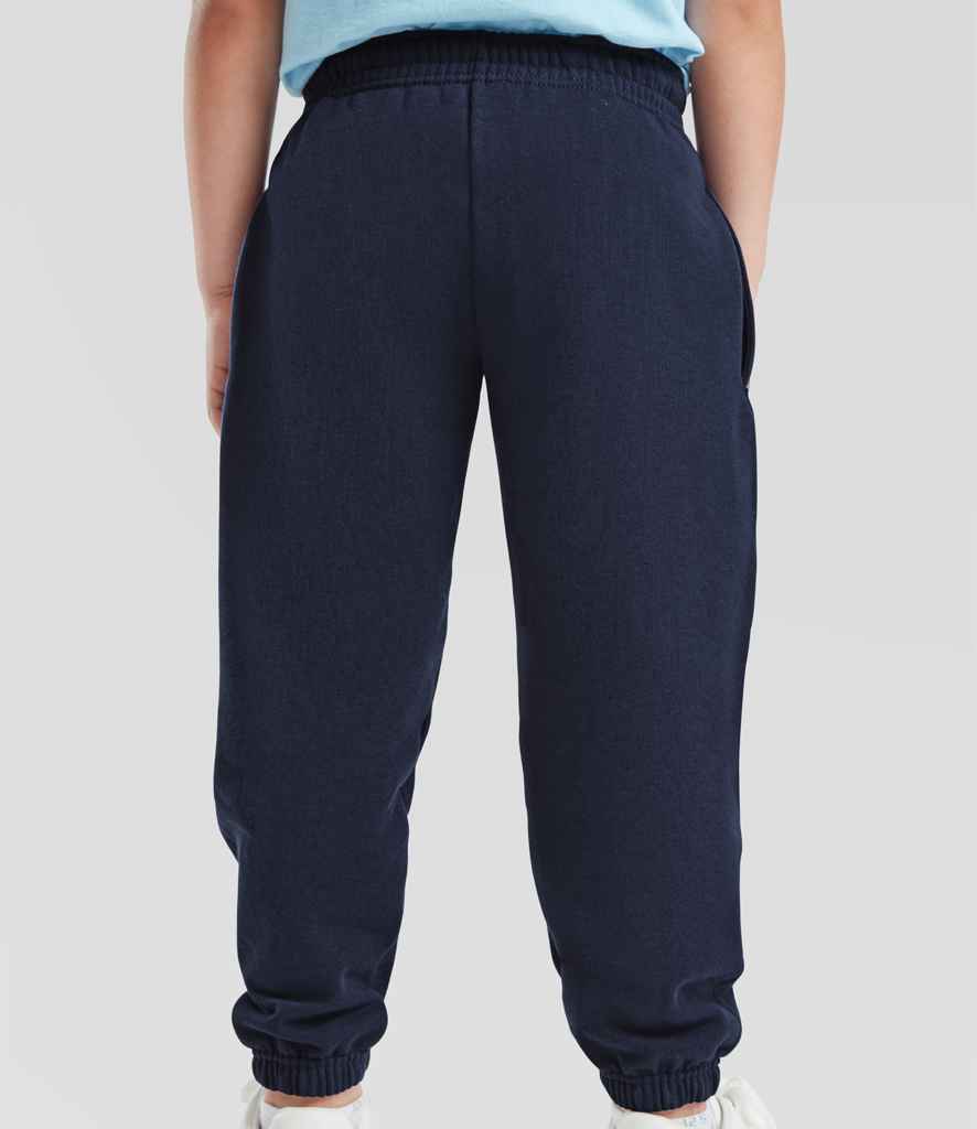Fruit of the Loom Kids Elasticated Hem Jog Pants | Navy Trousers - Lancashire Teamwear