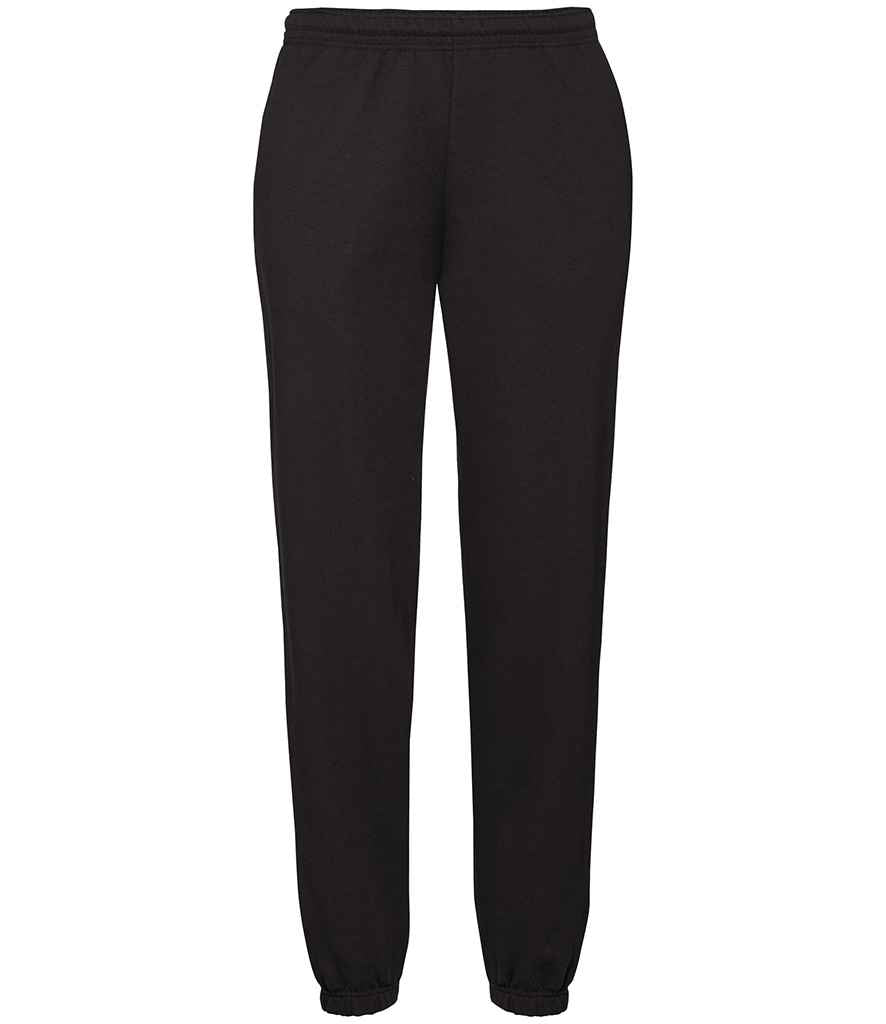 Fruit of the Loom Classic Elasticated Hem Jog Pants | Black Trousers - Lancashire Teamwear