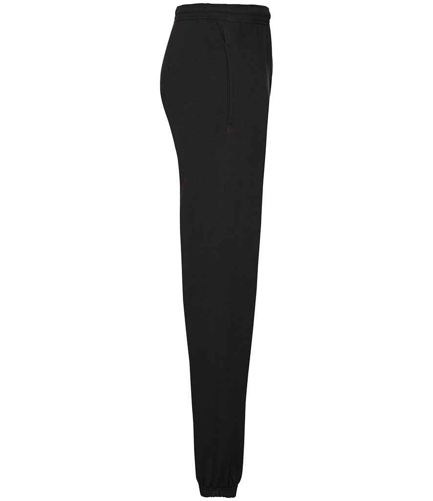Fruit of the Loom Classic Elasticated Hem Jog Pants | Black Trousers - Lancashire Teamwear