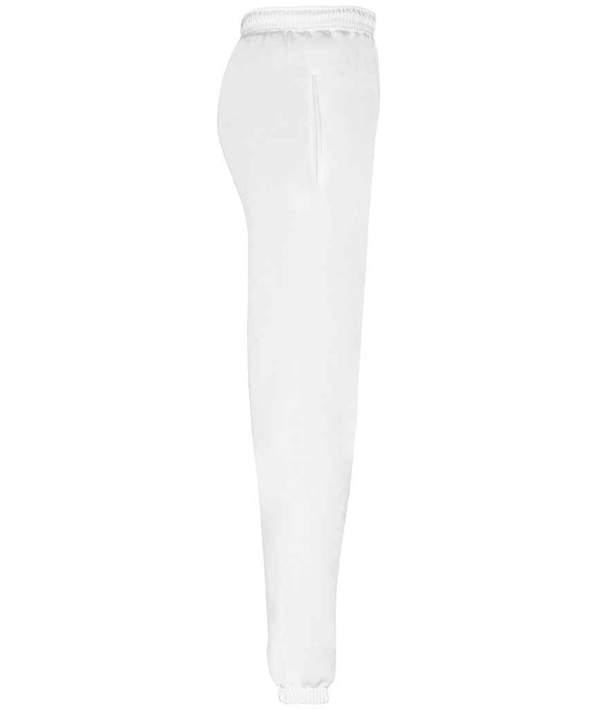 Fruit of the Loom Classic Elasticated Hem Jog Pants | White Trousers - Lancashire Teamwear