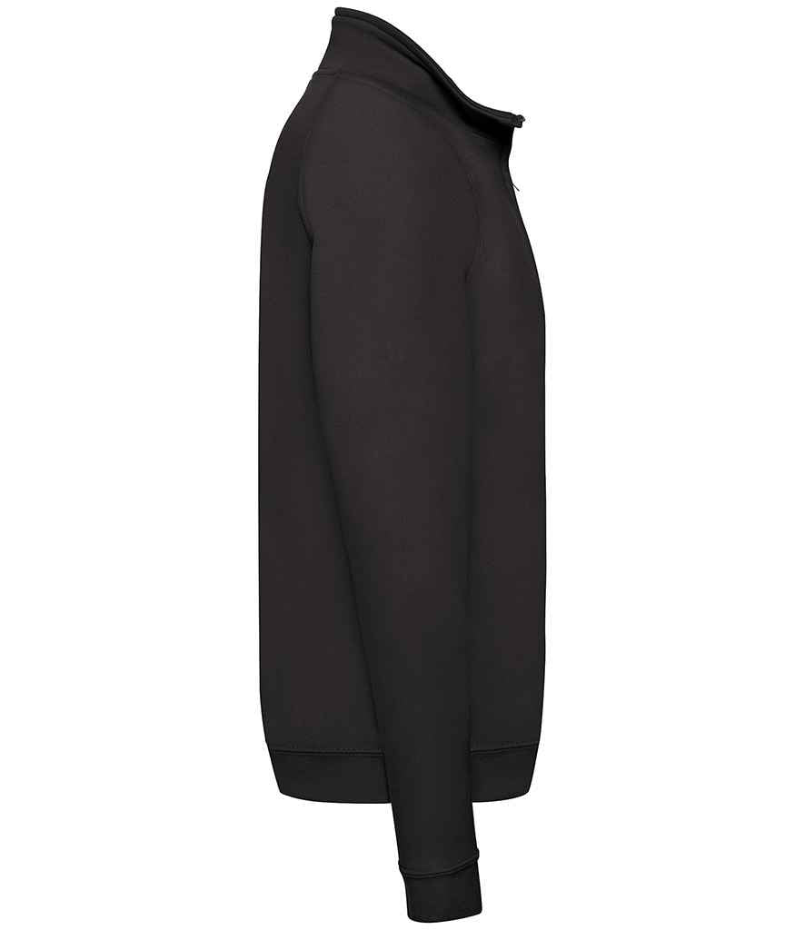 Fruit of the Loom Classic Zip Neck Sweatshirt | Black - Lancashire Teamwear