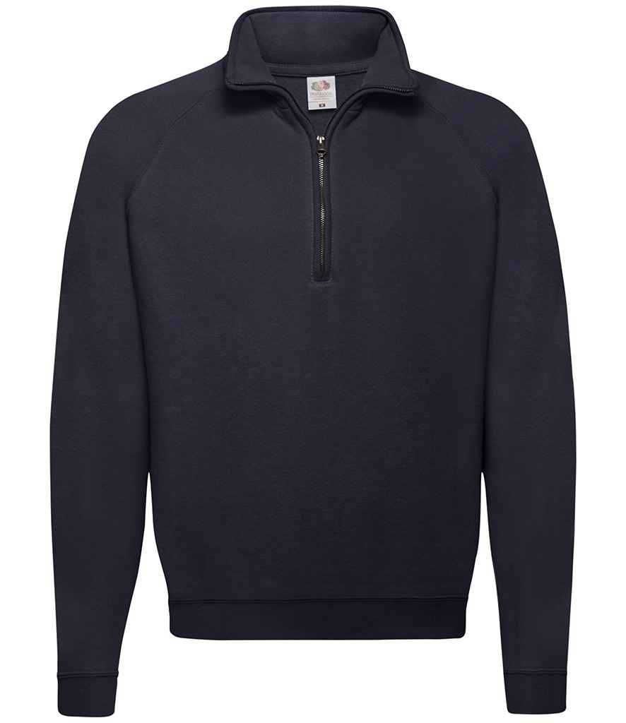 Fruit of the Loom Classic Zip Neck Sweatshirt Deep Navy
