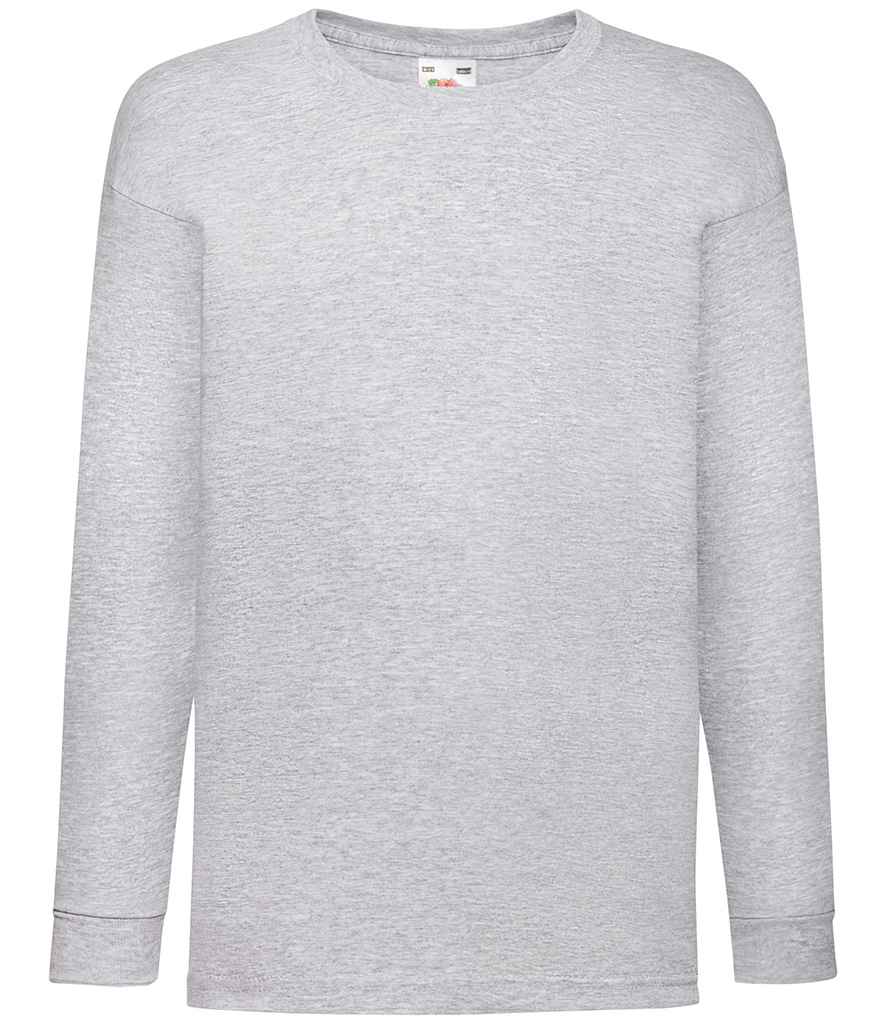 Fruit of the Loom Kids Long Sleeve Value T-Shirt Heather Grey