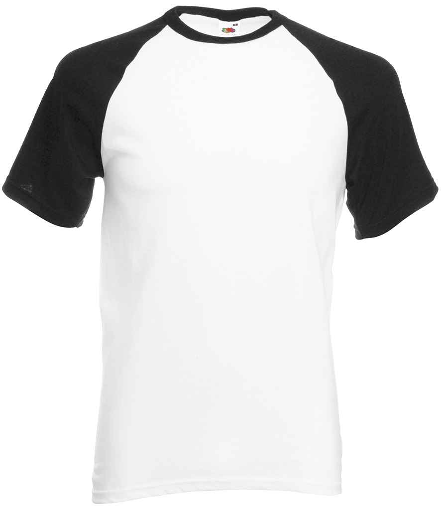 Fruit of the Loom Contrast Baseball T-Shirt White/Black