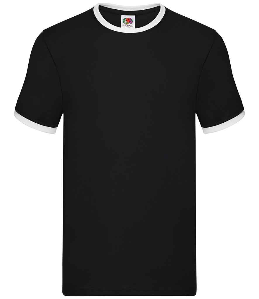 Fruit of the Loom Contrast Ringer T-Shirt Black/White