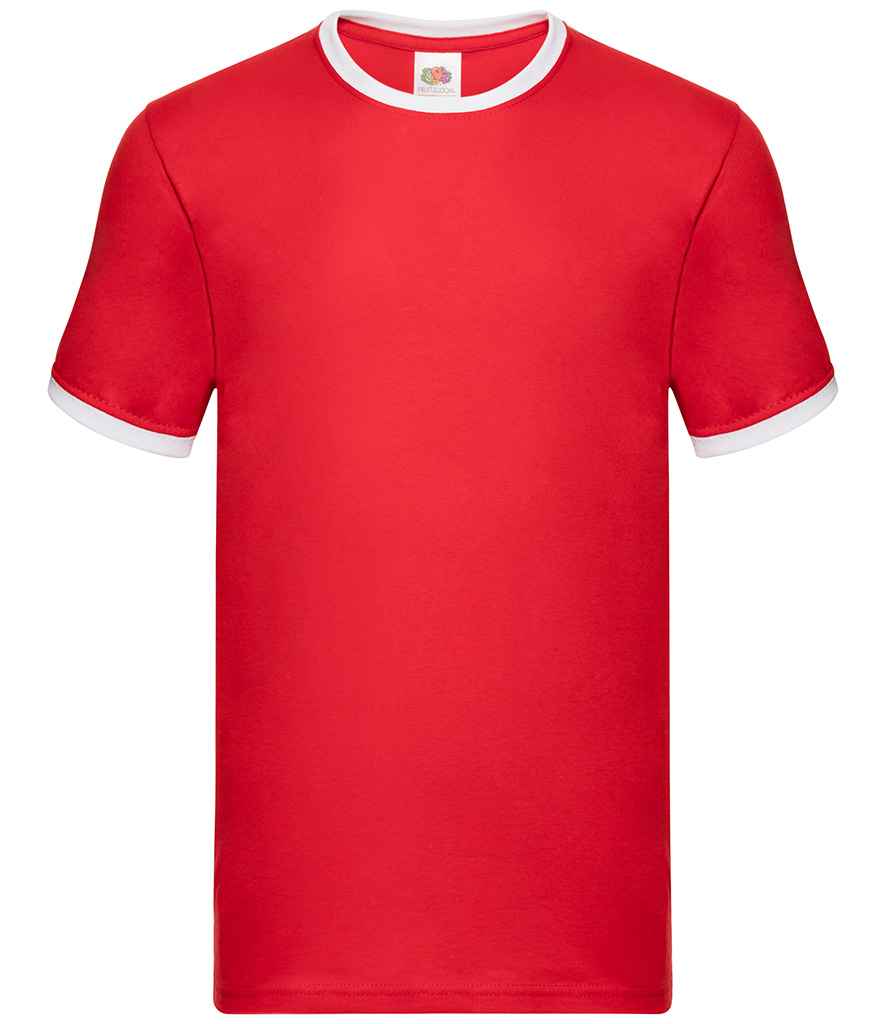 Fruit of the Loom Contrast Ringer T-Shirt Red/White