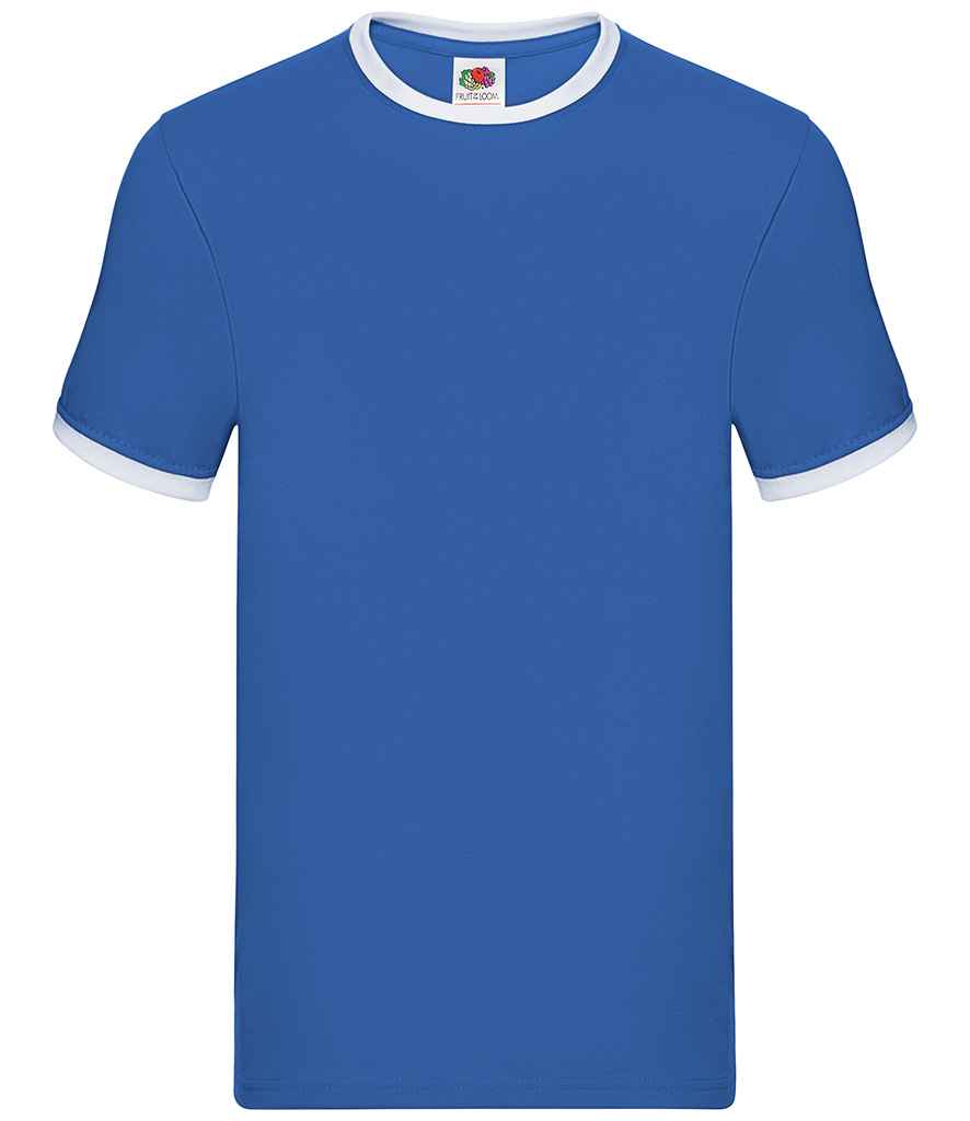 Fruit of the Loom Contrast Ringer T-Shirt Royal Blue/White