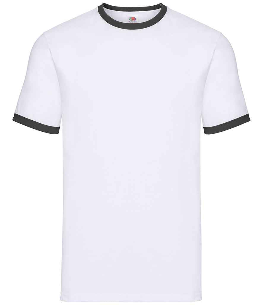 Fruit of the Loom Contrast Ringer T-Shirt White/Black