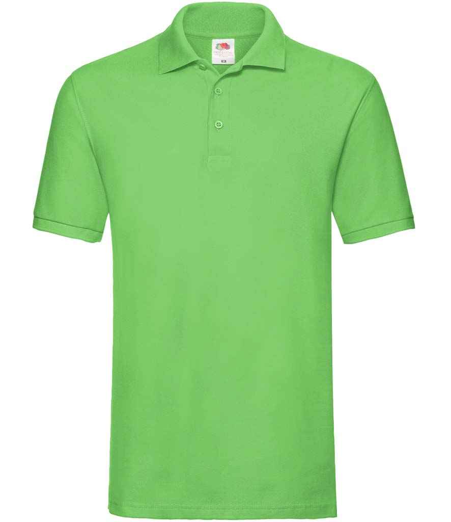 Fruit of the Loom Premium Cotton Piqué Polo Shirt | Lime Green Lime Green