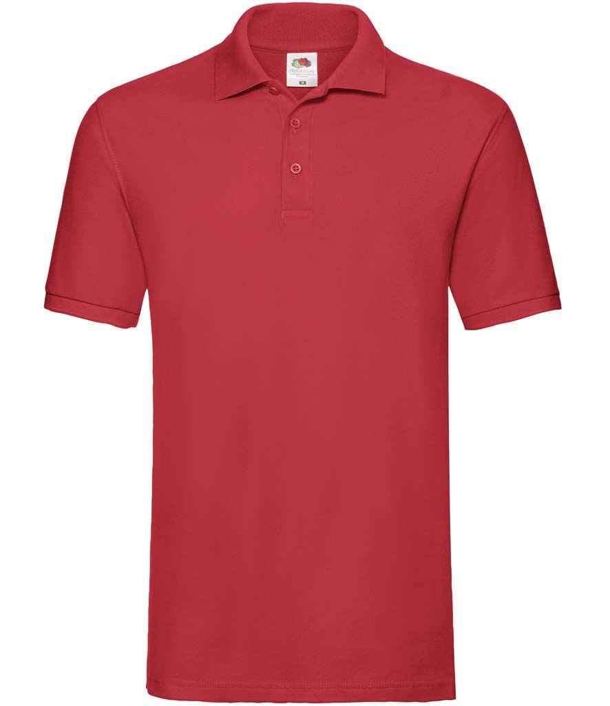 Fruit of the Loom Premium Cotton Piqué Polo Shirt | Red Red