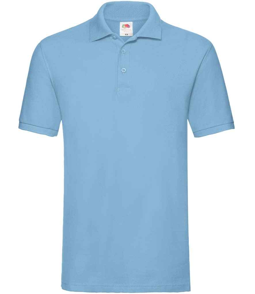 Fruit of the Loom Premium Cotton Piqué Polo Shirt | Sky Blue Sky Blue