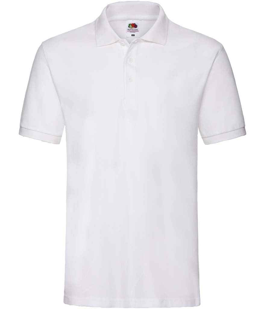 Fruit of the Loom Premium Cotton Piqué Polo Shirt | White White