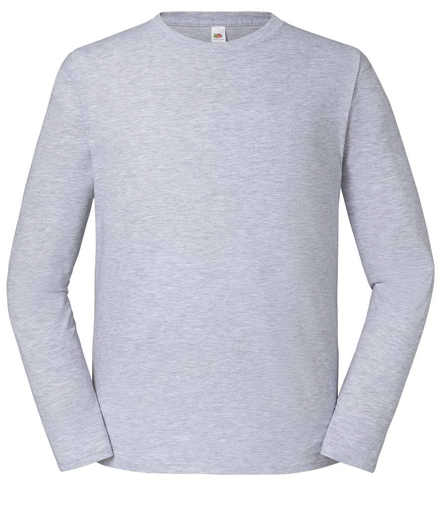 Fruit of the Loom Iconic 195 Long Sleeve T-Shirt | Heather Grey - Lancashire Teamwear