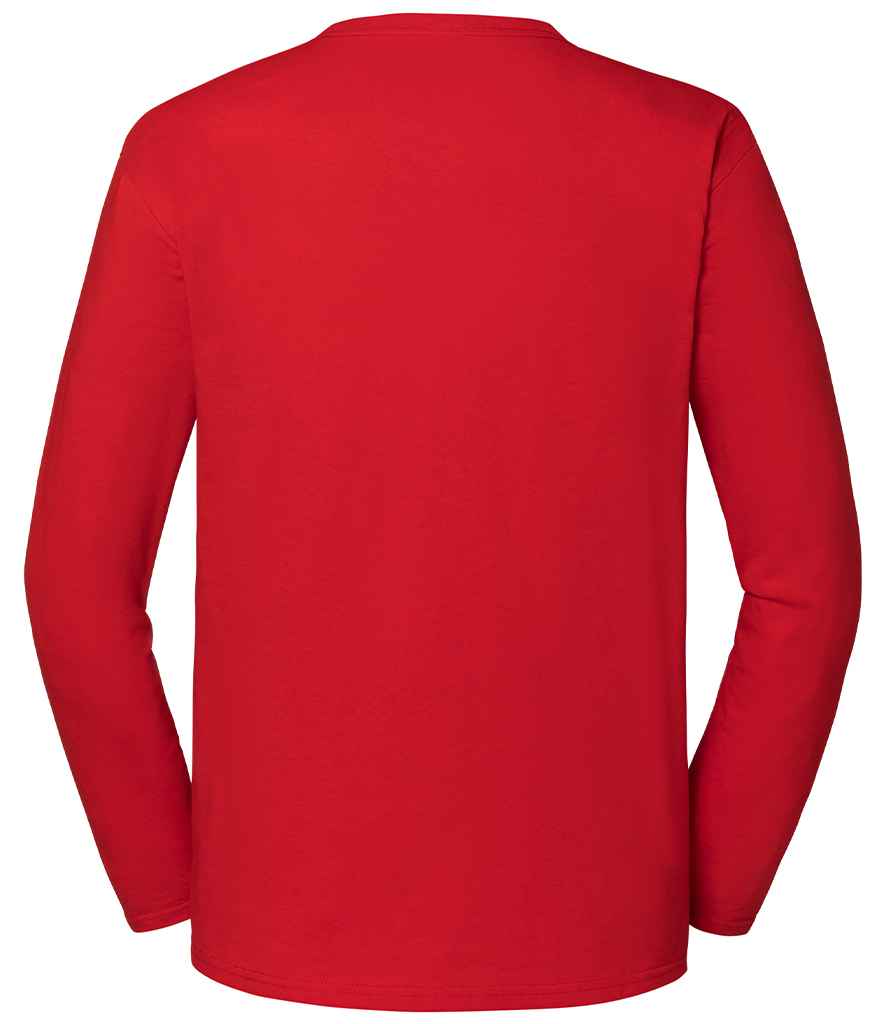 Fruit of the Loom Iconic 195 Long Sleeve T-Shirt | Red - Lancashire Teamwear