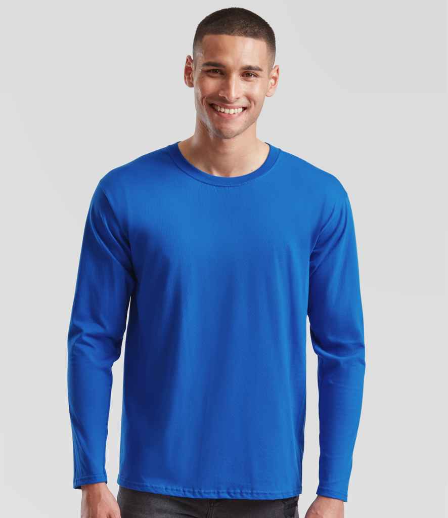 Fruit of the Loom Iconic 195 Long Sleeve T-Shirt | Royal Blue - Lancashire Teamwear