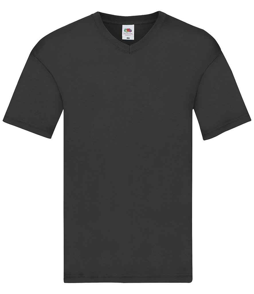 Fruit of the Loom Original V Neck T-Shirt | Black - Lancashire Teamwear