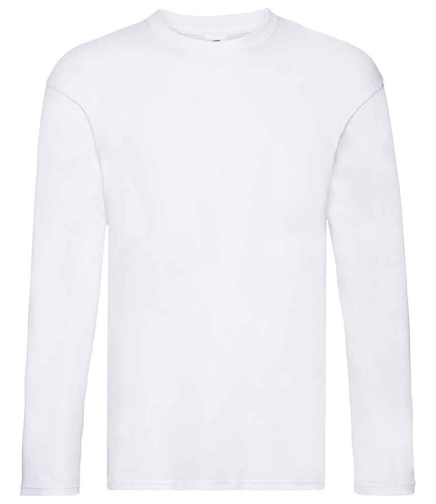 Fruit of the Loom Original Long Sleeve T-Shirt | White - Lancashire Teamwear