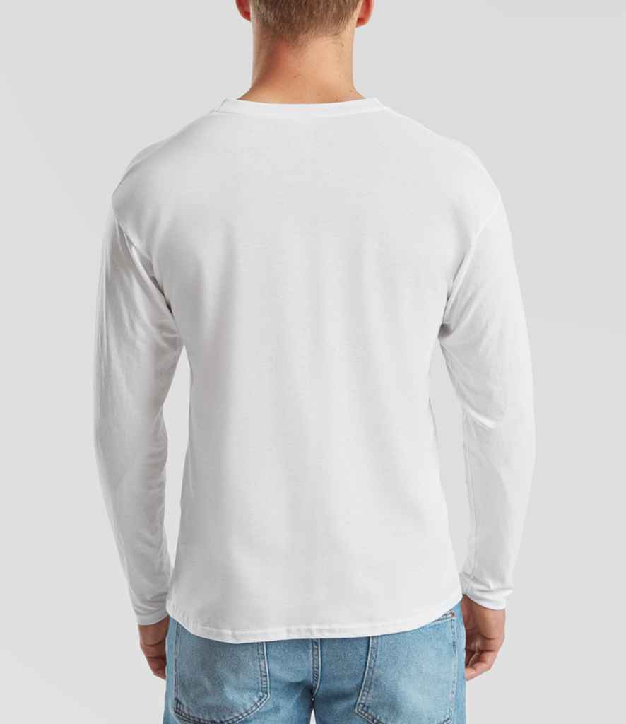 Fruit of the Loom Original Long Sleeve T-Shirt | White - Lancashire Teamwear