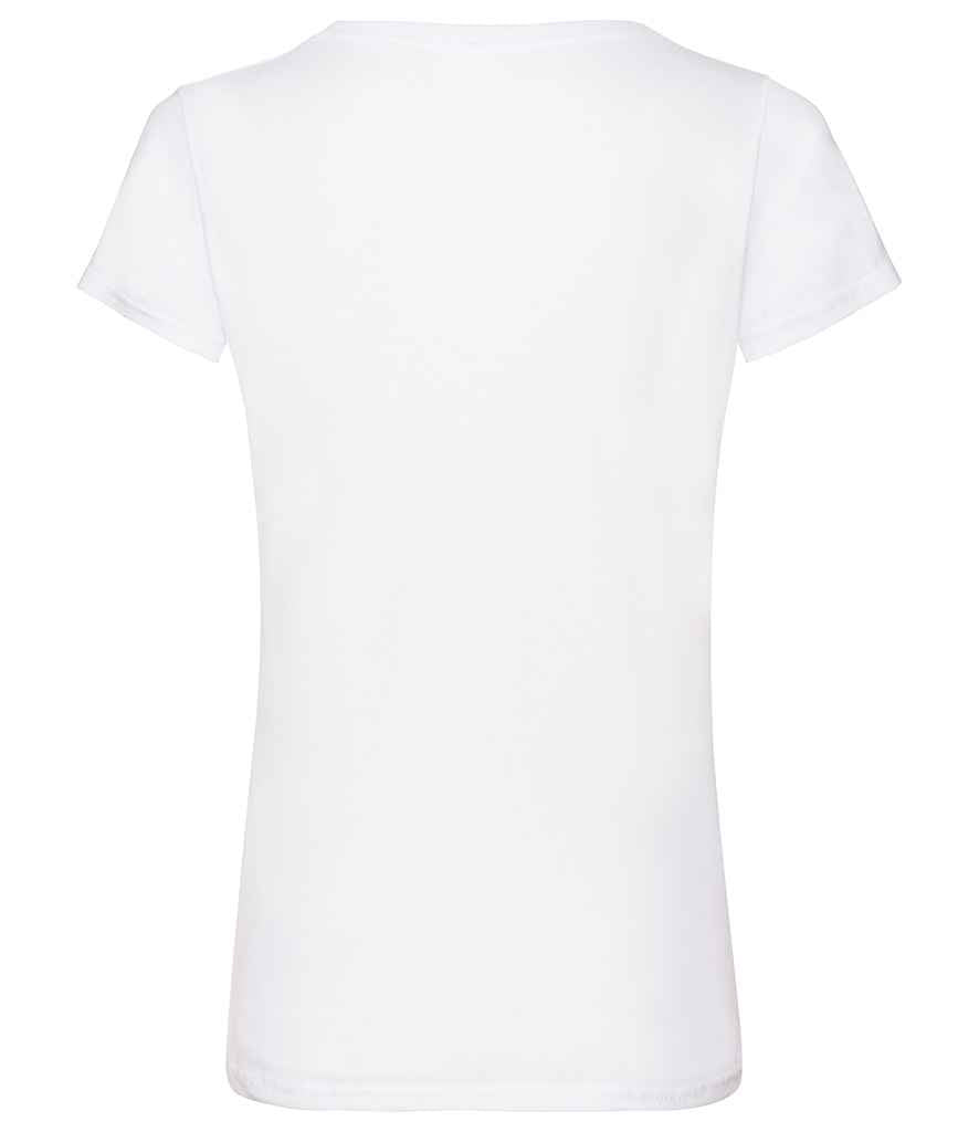 Fruit of the Loom Lady Fit Value V Neck T-Shirt | White - Lancashire Teamwear