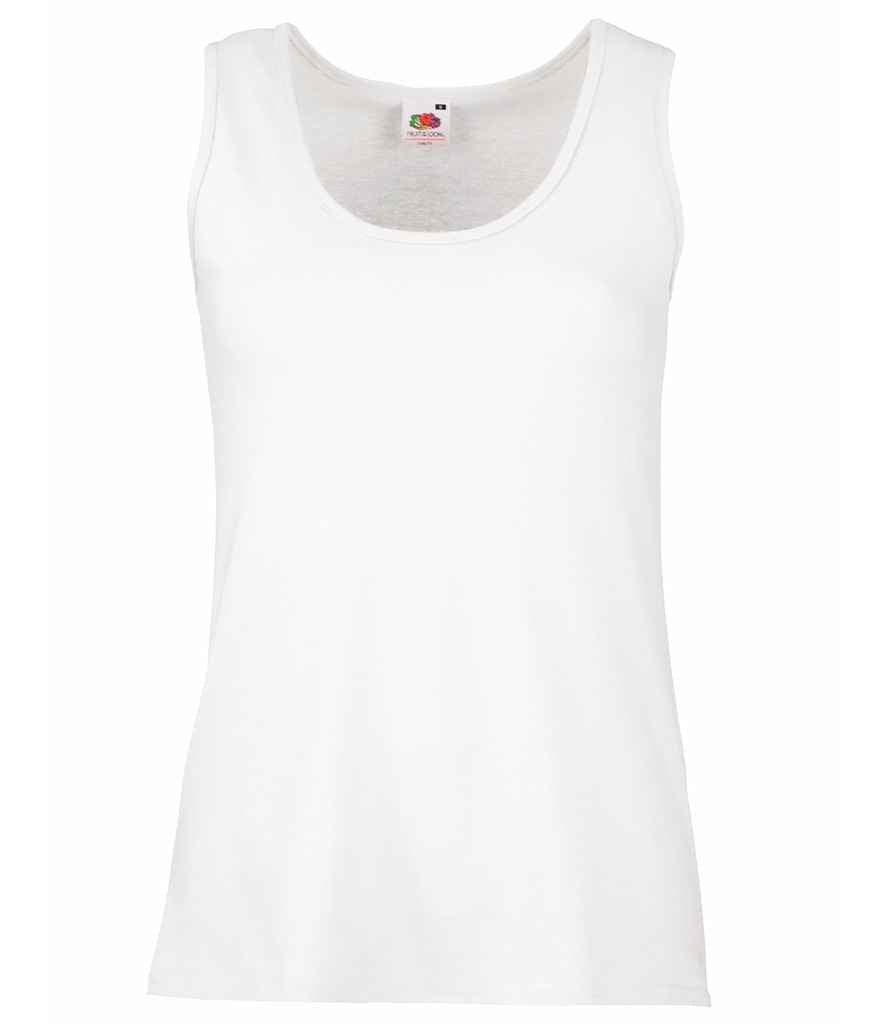 Fruit of the Loom Lady Fit Value Vest | White T-Shirt - Lancashire Teamwear