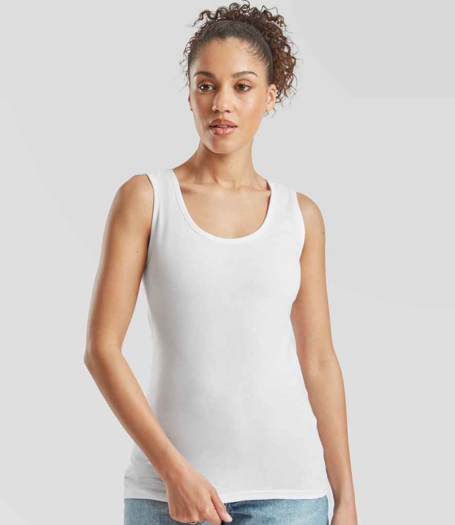 Fruit of the Loom Lady Fit Value Vest | White T-Shirt - Lancashire Teamwear