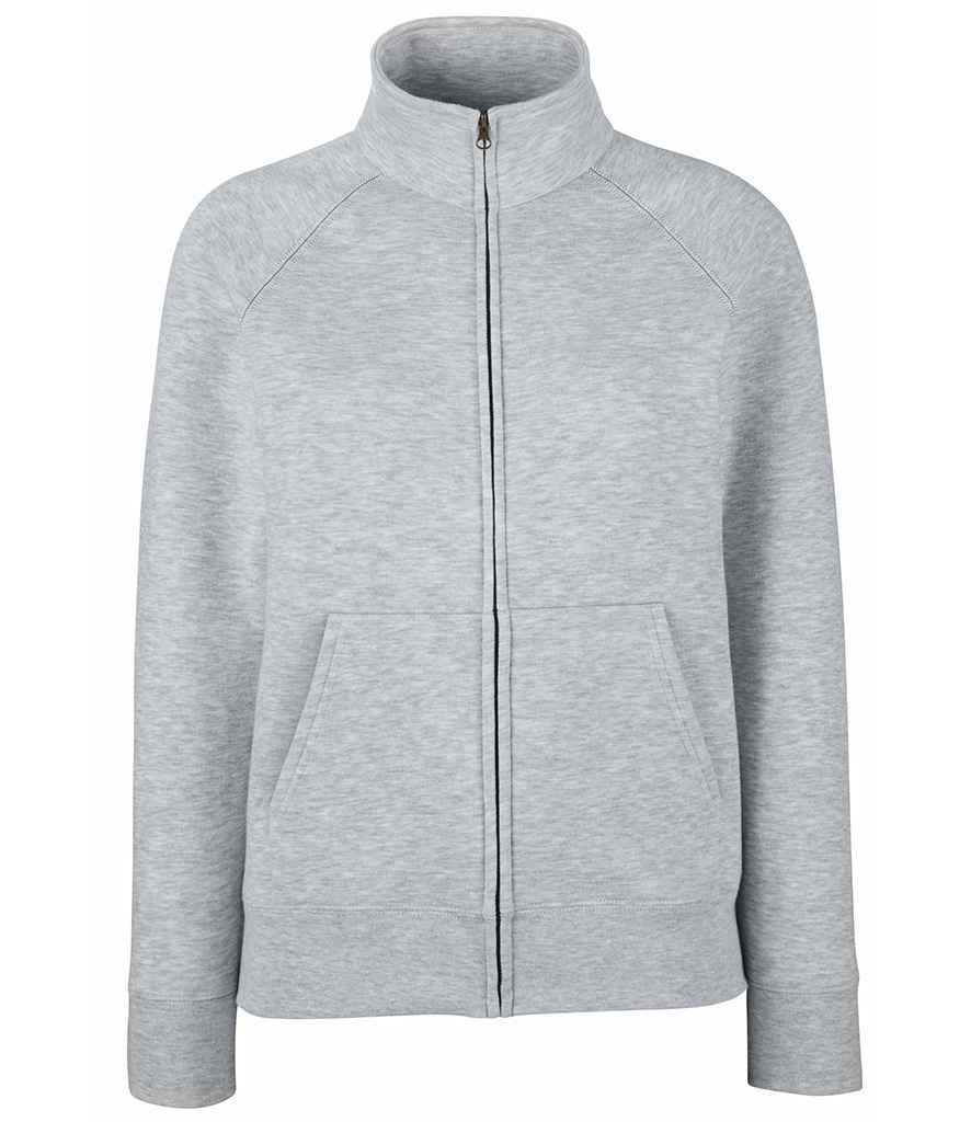 Fruit of the Loom Premium Lady Fit Sweat Jacket | Heather Grey - Lancashire Teamwear