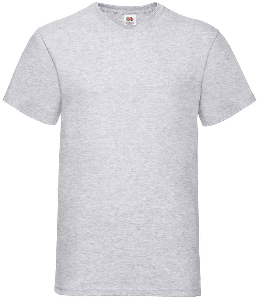 Fruit of the Loom V Neck Value T-Shirt | Heather Grey - Lancashire Teamwear