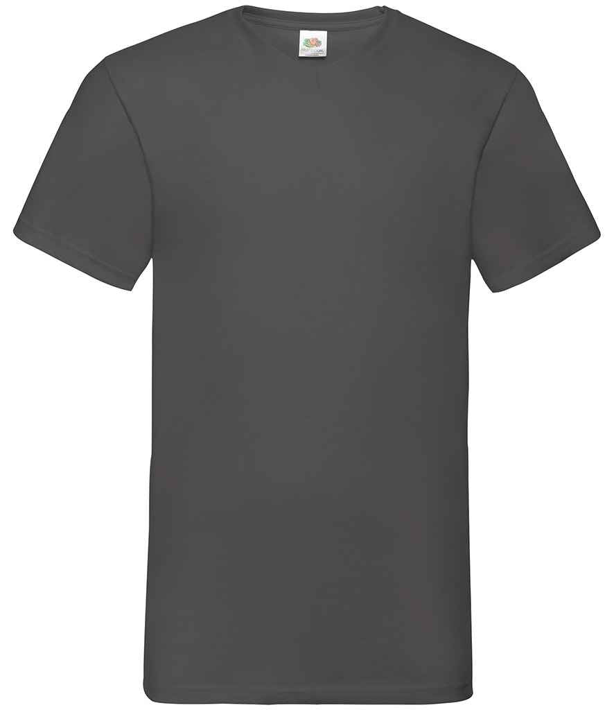 Fruit of the Loom V Neck Value T-Shirt | Light Graphite - Lancashire Teamwear