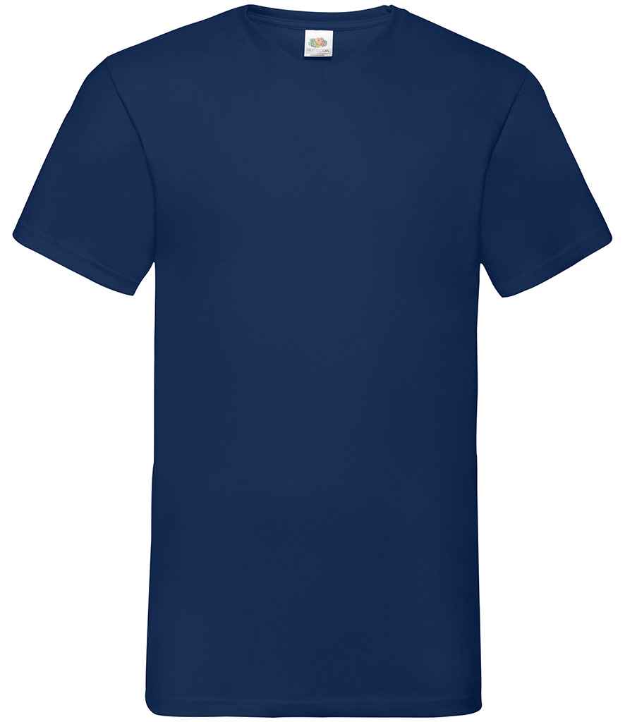 Fruit of the Loom V Neck Value T-Shirt | Navy - Lancashire Teamwear