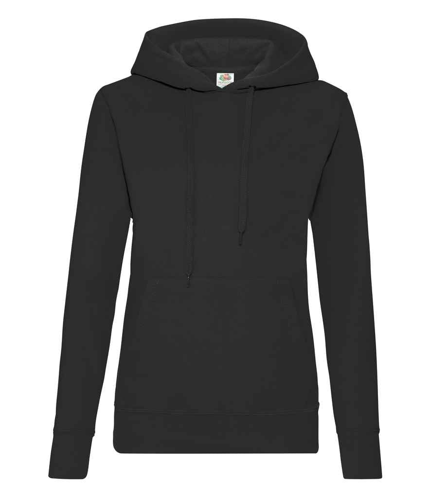 Fruit of the Loom Classic Lady Fit Hooded Sweatshirt | Black - Lancashire Teamwear
