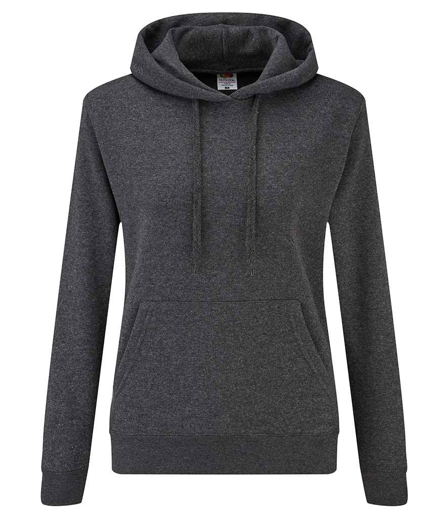 Fruit of the Loom Classic Lady Fit Hooded Sweatshirt | Dark Heather - Lancashire Teamwear