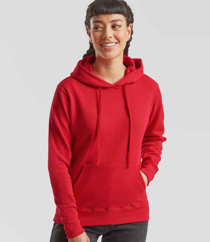 Fruit of the Loom Classic Lady Fit Hooded Sweatshirt | Red - Lancashire Teamwear