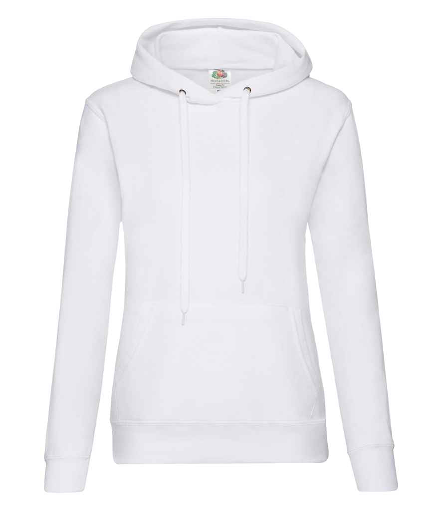 Fruit of the Loom Classic Lady Fit Hooded Sweatshirt | White - Lancashire Teamwear